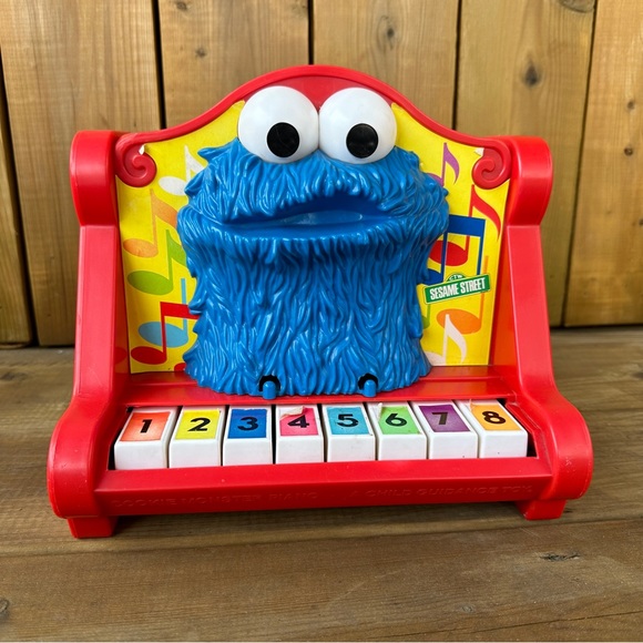 Vintage 1976 Sesame Street Cookie Monster Piano Toy - Picture 1 of 9